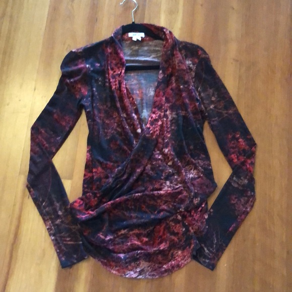 Helmut Lang Burgundy Wool Wrap Ruched Sweater - Picture 2 of 11